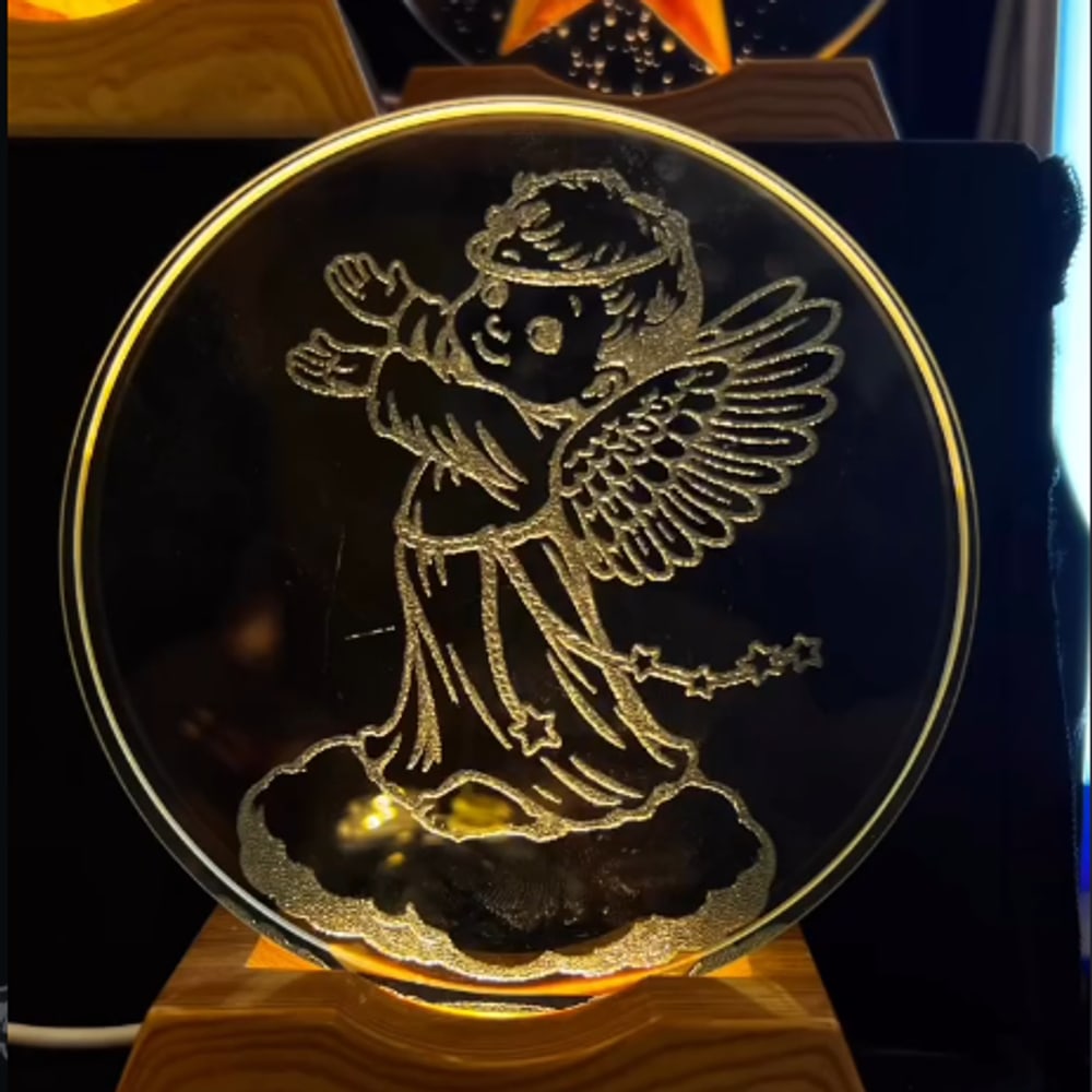 Lámpara Vidrio con Luz Personalizada